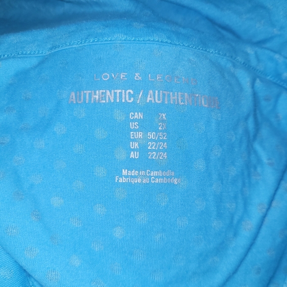 Love & Legends Blue Short Sleeve Cold Shoulder Top 2X - Picture 6 of 6